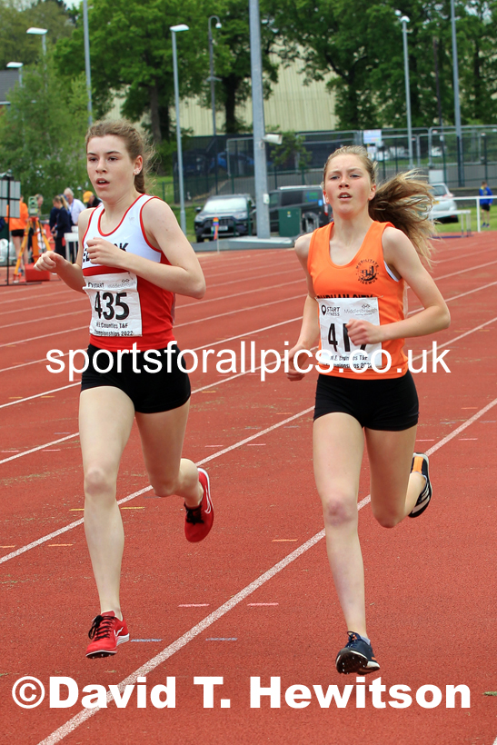 Women and Girls 1500 metres, 2022 North Eastern Track and Field Champs., Middlesbrough. David T. Hewitson/Sports for All Pics